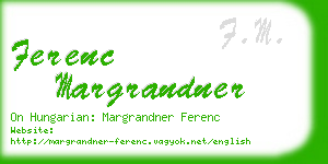 ferenc margrandner business card